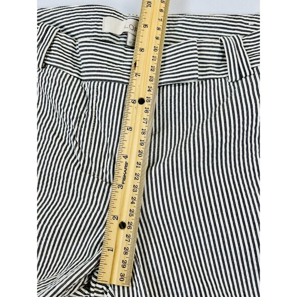 Ann Taylor Loft Seersucker Marisa Capri Pants Blue Stripes Size Petite 4 4P  EUC - Picture 8 of 12